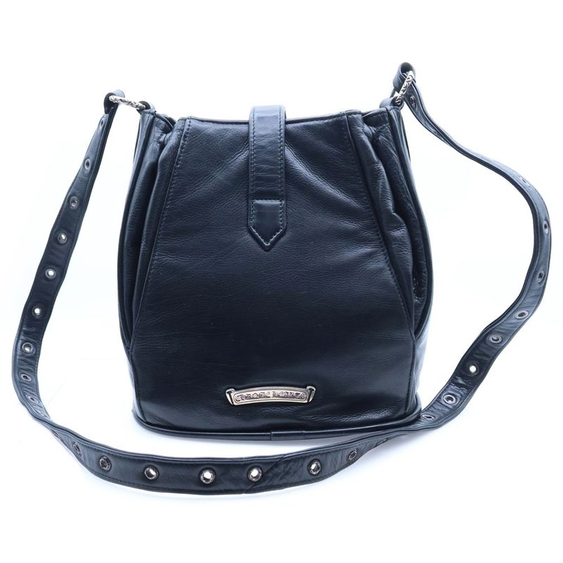 Chrome Hearts Shoulder Leather Back with Grommet Black