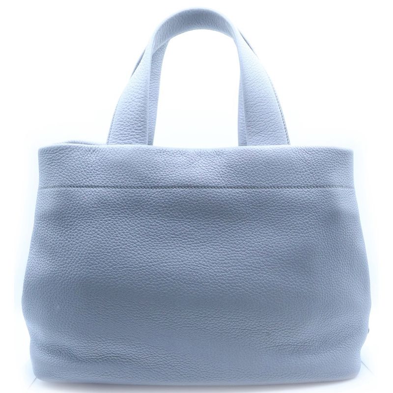 Prada Perforated Logo Leather Tote Gray