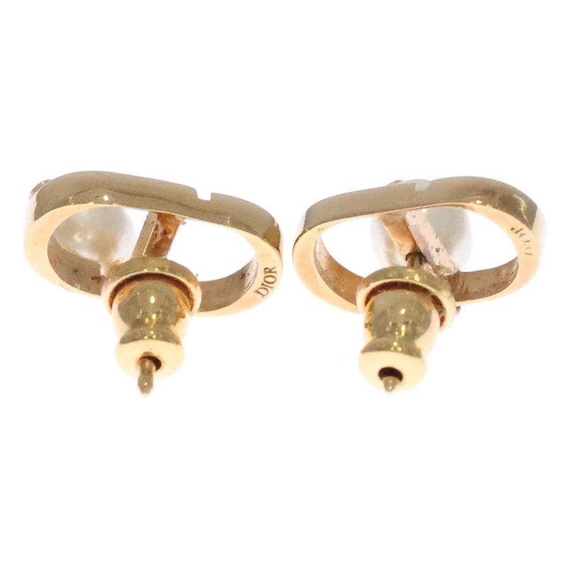 Dior Cdlogo Pearl Earrings White Gold