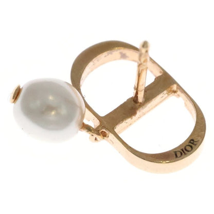 Dior Cdlogo Pearl Earrings White Gold