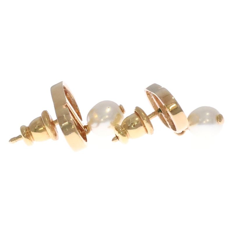 Dior Cdlogo Pearl Earrings White Gold