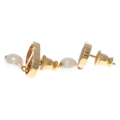Dior Cdlogo Pearl Earrings White Gold