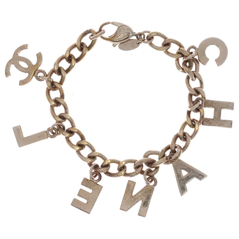 Chanel Logo Bracelet Gold Chain