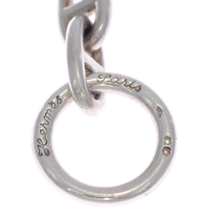 Hermes Vintage Chaine D'ancre MM Silver Necklace Cursive