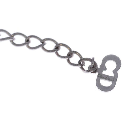Dior CD Icon Logo Line Stone Necklace Silver