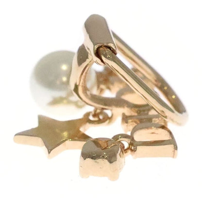 Dior Logo Earrings Gold Star Pearl