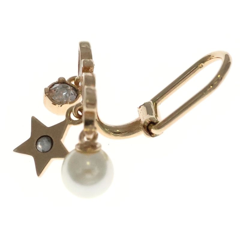 Dior Logo Earrings Gold Star Pearl