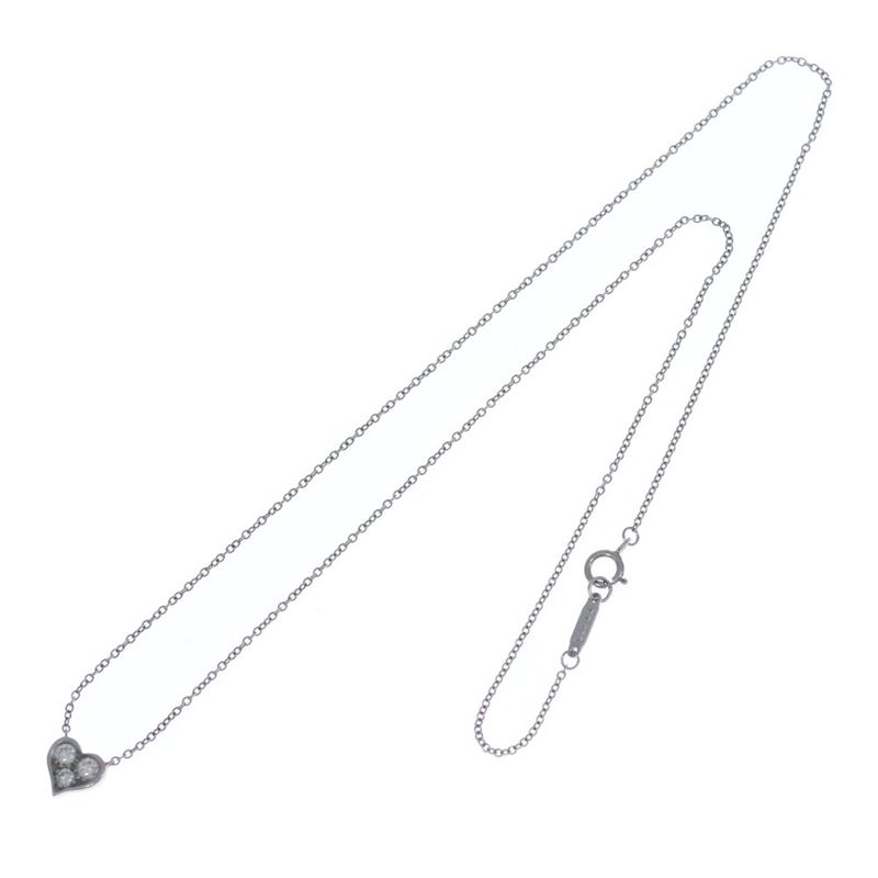 Tiffany & Co Sentimental Heart Diamond Necklace Platinum Pendant