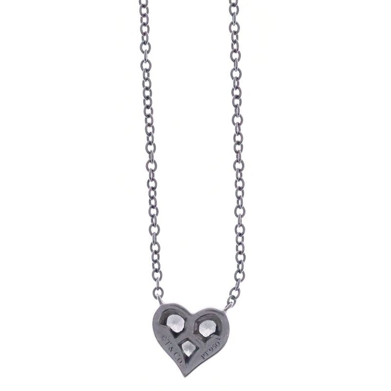 Tiffany & Co Sentimental Heart Diamond Necklace Platinum Pendant