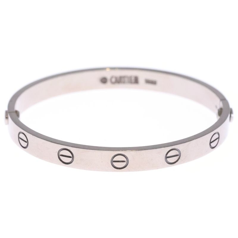 Cartier Love Bracelet Bangle Silver 18k White Gold 16