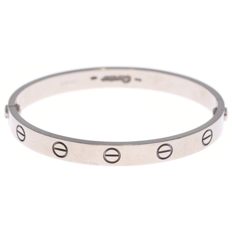 Cartier Love Bracelet Bangle Silver 18k White Gold 16