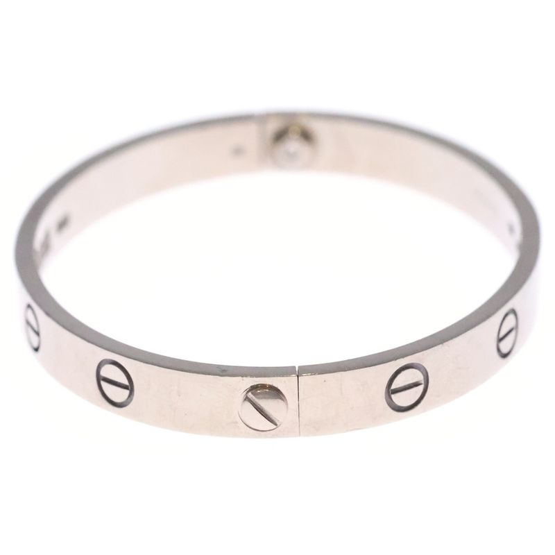Cartier Love Bracelet Bangle Silver 18k White Gold 16