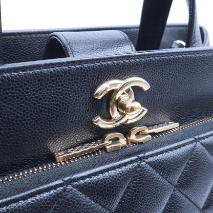 Chanel Quilted Business Affinity Small Shopping 2-Way Chain Shoulder Bag Black
