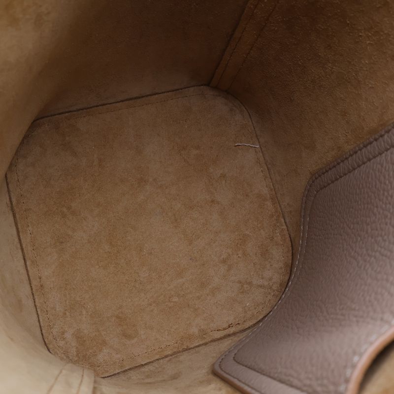 Loewe Pebble Bucket Mini 2-Way Mini Shoulder Bag Beige Leather Gold