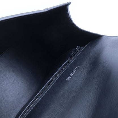 Balenciaga Our Glass 2-Way Shoulder Bag Black Leather Embossed Croco