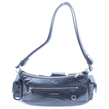 Balenciaga Super Busy Small Sling Bag Black Leather 1000 Silver