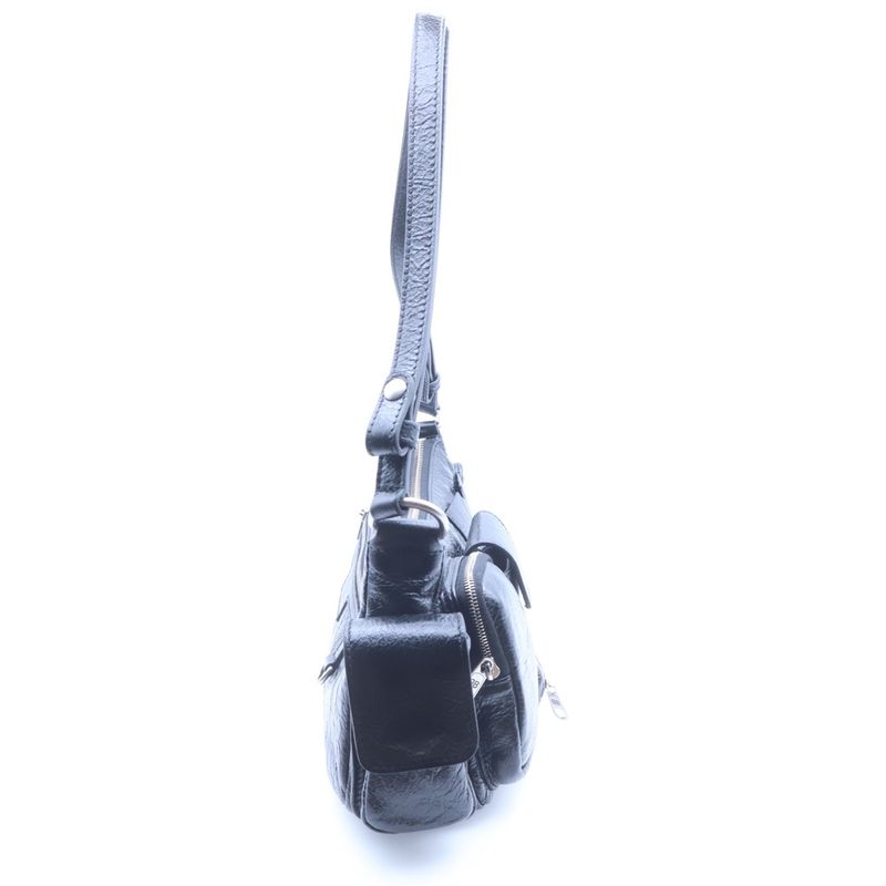 Balenciaga Super Busy Small Sling Bag Black Leather 1000 Silver