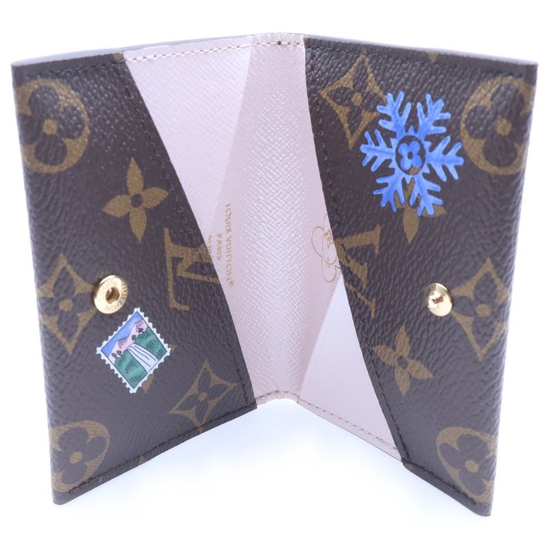 Louis Vuitton Card Holder Slim Monogram Vivienne Holiday Coin Case Wallet Brown
