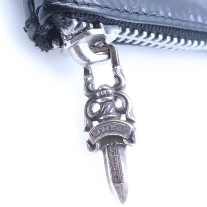 Chrome Hearts Cemetery Cross Patch Scroll Label Enamel Pouch Black