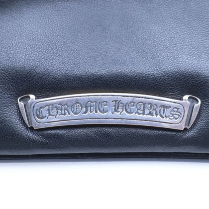 Chrome Hearts Cemetery Cross Patch Scroll Label Enamel Pouch Black