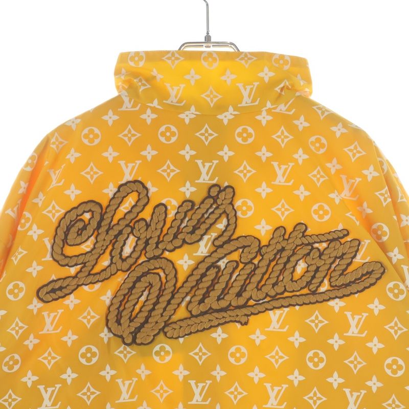 Louis Vuitton Nylon Monogram Print Technical Track Top Jacket Yellow Mjw