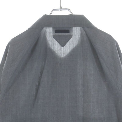Prada Lihtweight Wool Bomber Jacket Lightweight Zip Up Gray