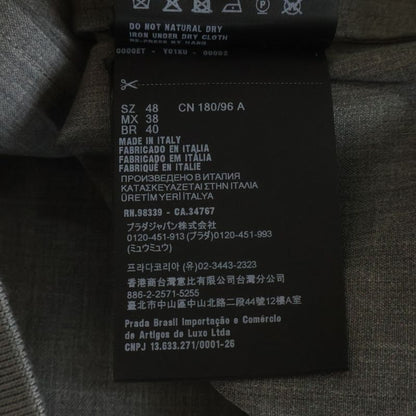 Prada Lihtweight Wool Bomber Jacket Lightweight Zip Up Gray
