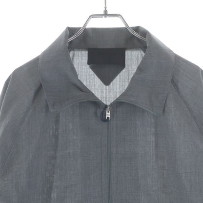Prada Lihtweight Wool Bomber Jacket Lightweight Zip Up Gray