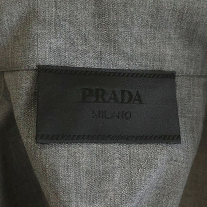 Prada Lihtweight Wool Bomber Jacket Lightweight Zip Up Gray