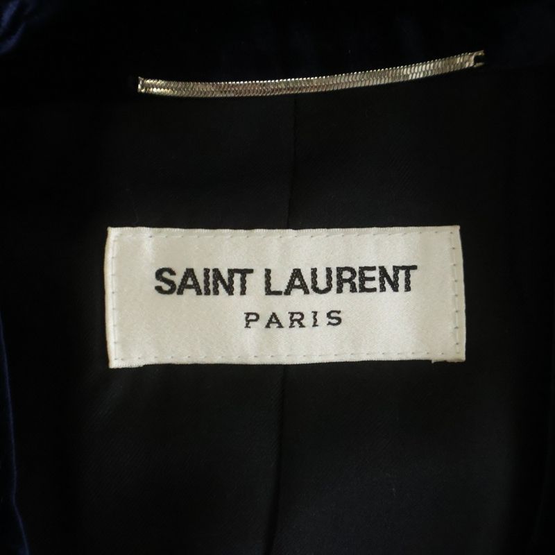 Saint Laurent Paris Velvet Single Tailored Jacket Navy