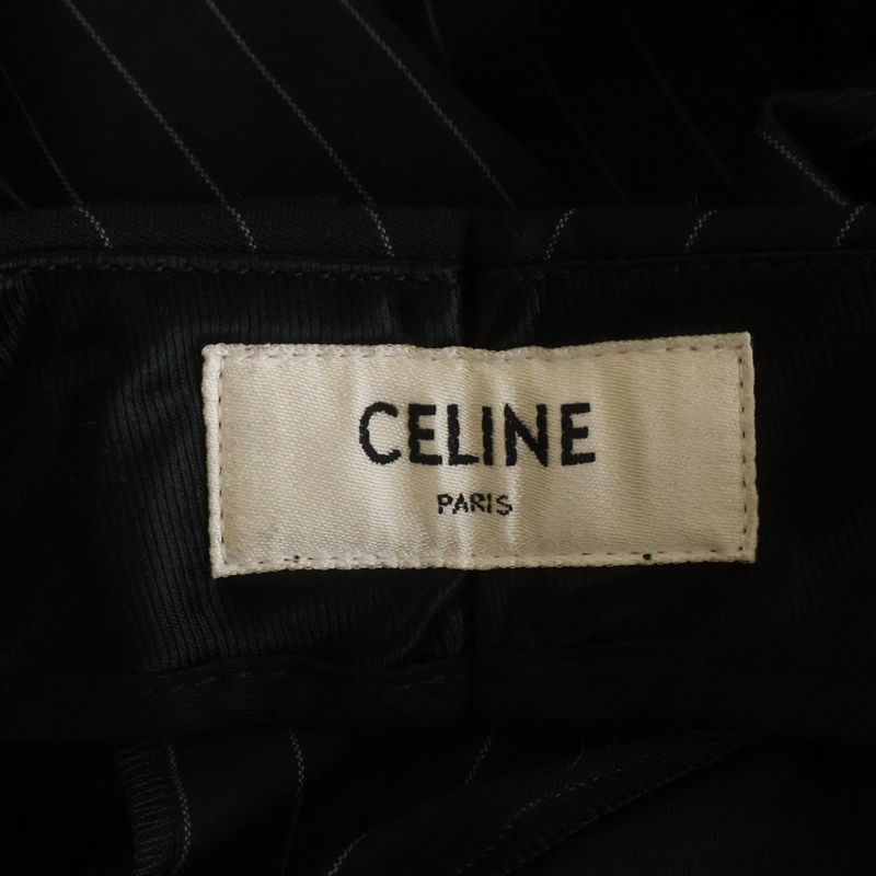 Celine Wool Striped Trousers Pants Black
