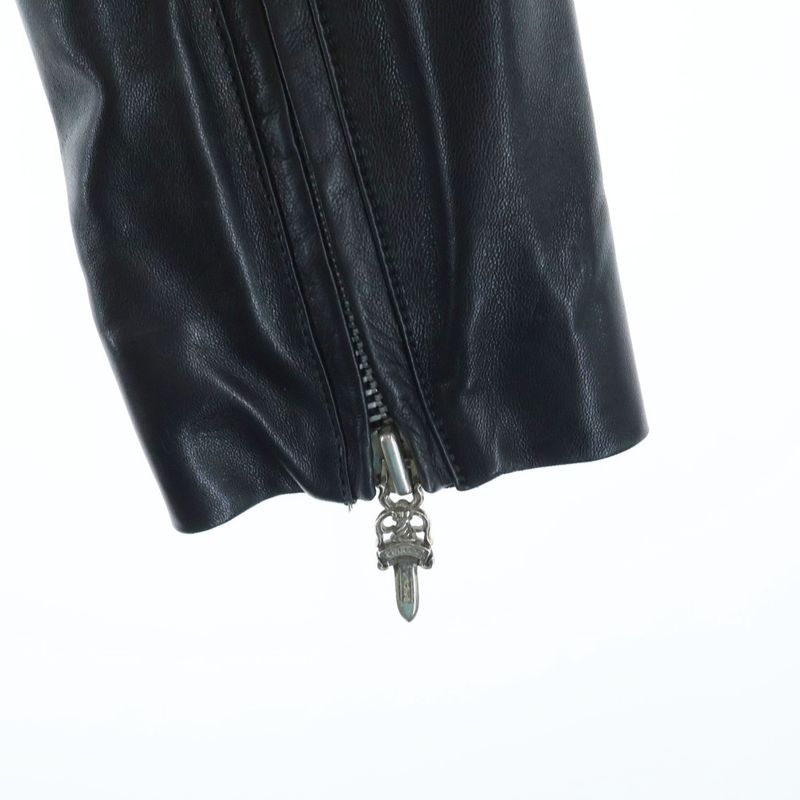 Hermes JJ Dean Lining Daga Zip Leather Double Rider's Jacket Black Green