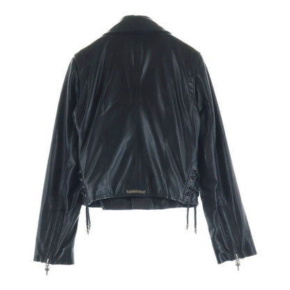 Hermes JJ Dean Lining Daga Zip Leather Double Rider's Jacket Black Green