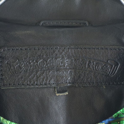 Hermes JJ Dean Lining Daga Zip Leather Double Rider's Jacket Black Green