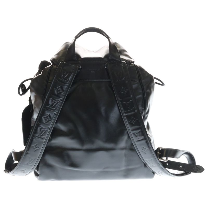 Louis Vuitton Montsouris Cargo Backpack LV Night Calf Leather Black