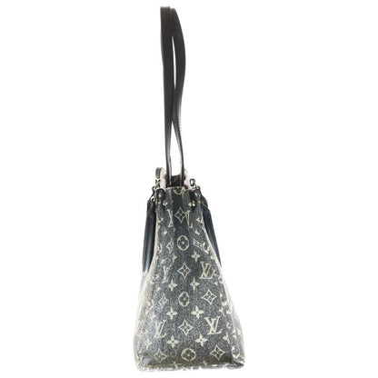 Louis Vuitton Monogram Jacquard Denim on the Go MM Tote Black Gray Silver
