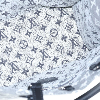 Louis Vuitton Monogram Jacquard Denim on the Go MM Tote Black Gray Silver