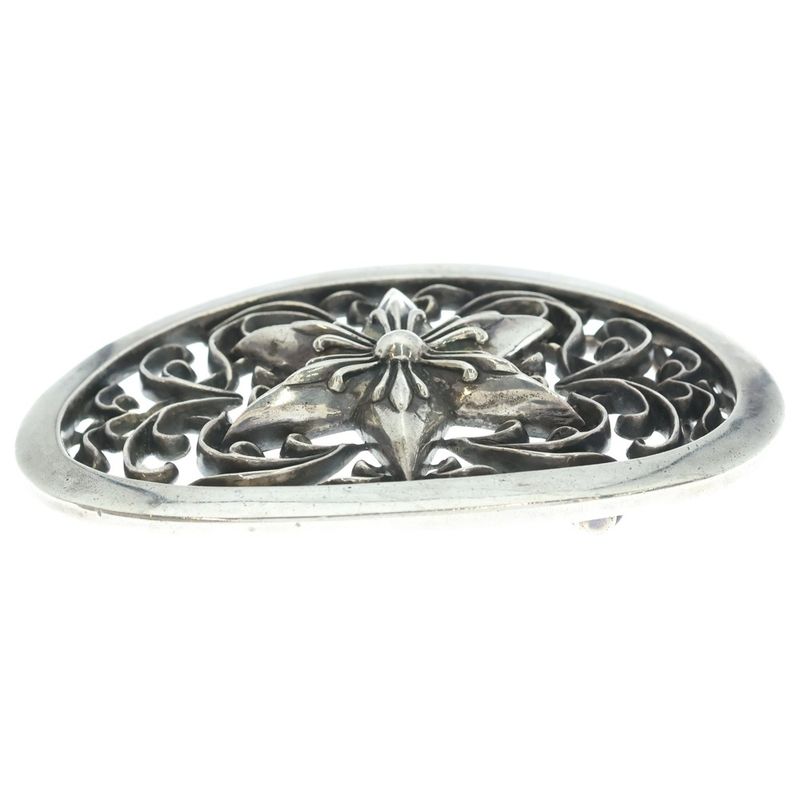 Chrome Hearts Buckl Oval Exlg Star XL Buckle Extra Large Silver Belt
