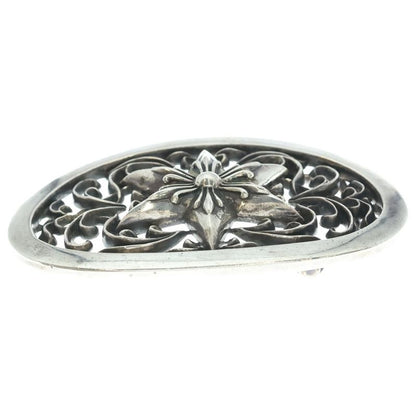Chrome Hearts Buckl Oval Exlg Star XL Buckle Extra Large Silver Belt