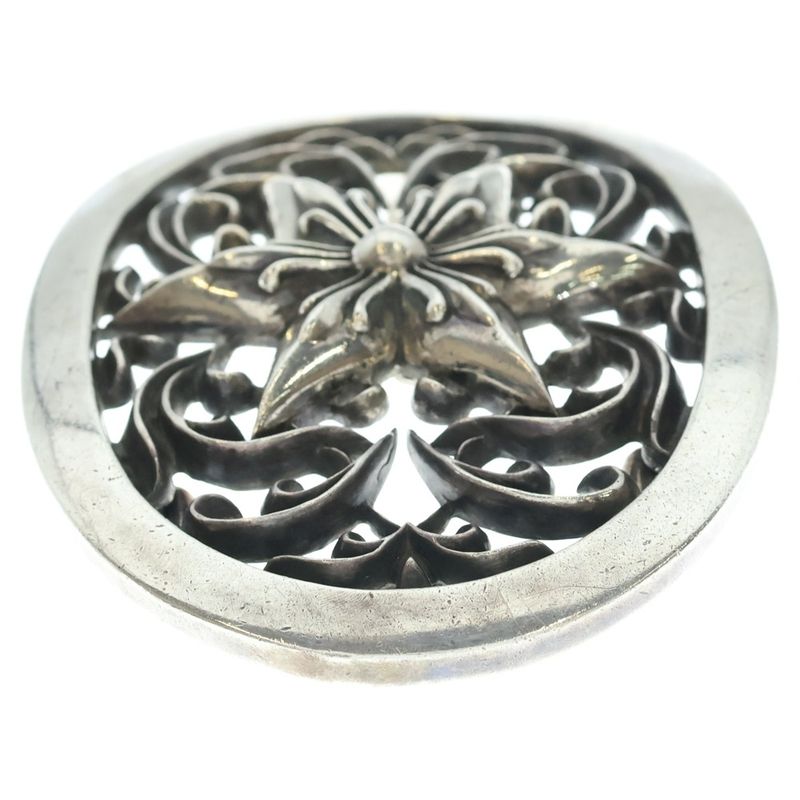 Chrome Hearts Buckl Oval Exlg Star XL Buckle Extra Large Silver Belt