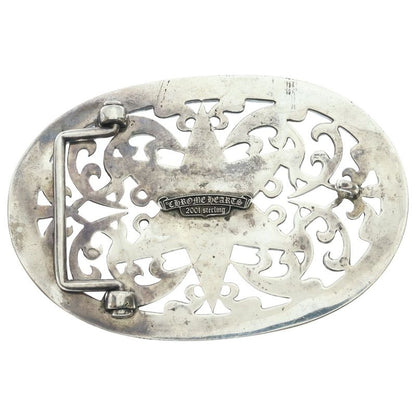 Chrome Hearts Buckl Oval Exlg Star XL Buckle Extra Large Silver Belt
