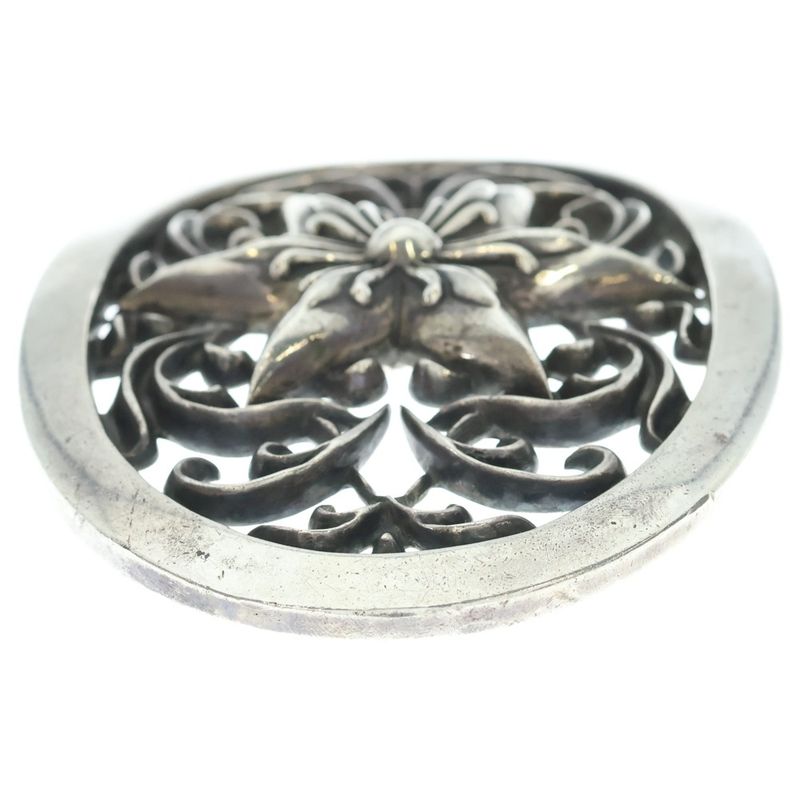 Chrome Hearts Buckl Oval Exlg Star XL Buckle Extra Large Silver Belt