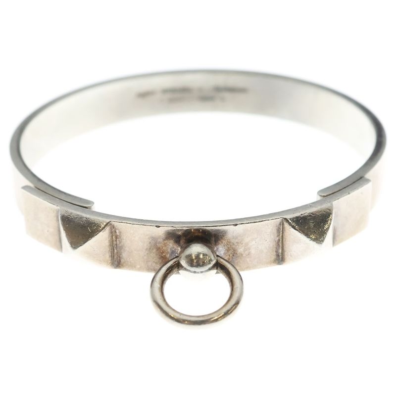 Hermes Collier de Chien Bangle Bracelet Silver