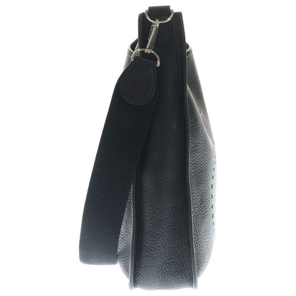 Hermes Evelyne GM Taurillon Clemence Leather Shoulder Bag Silver Black