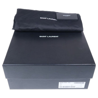 Saint Laurent Paris Suede Side Zip Leather Heel Boots Black
