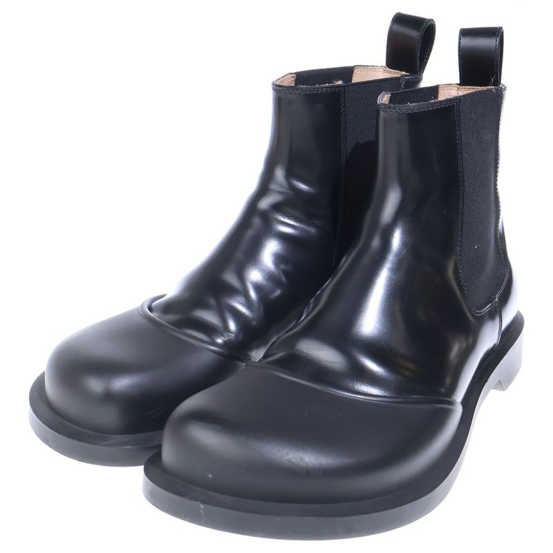 Loewe Terra Rubber Chelsea Booot Side Gore Leather Boots Black
