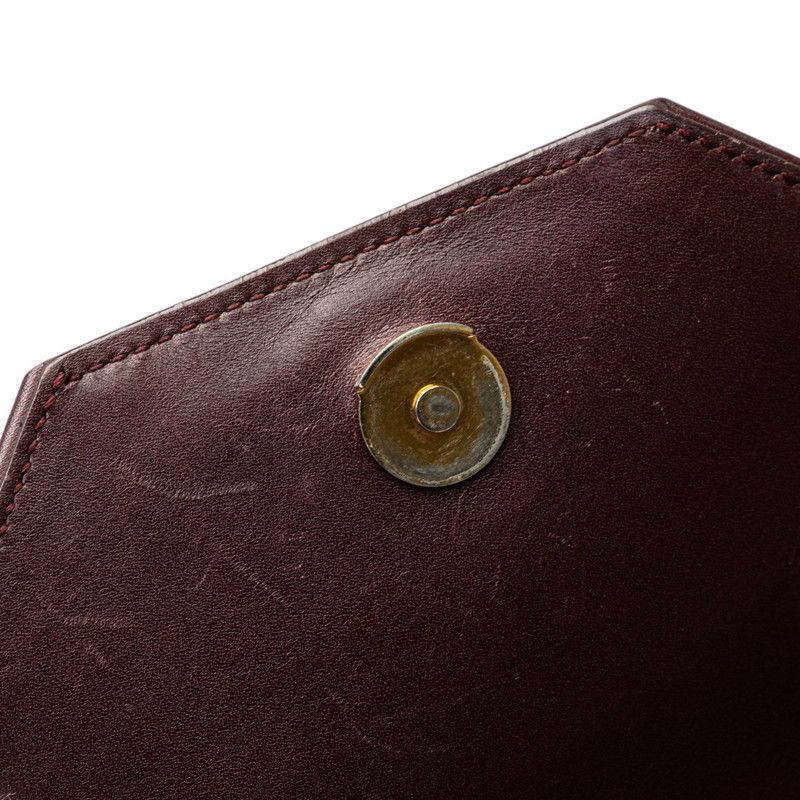 Saint Laurent Betty Chain Shoulder Bag Wine Red Gold Suede Leather