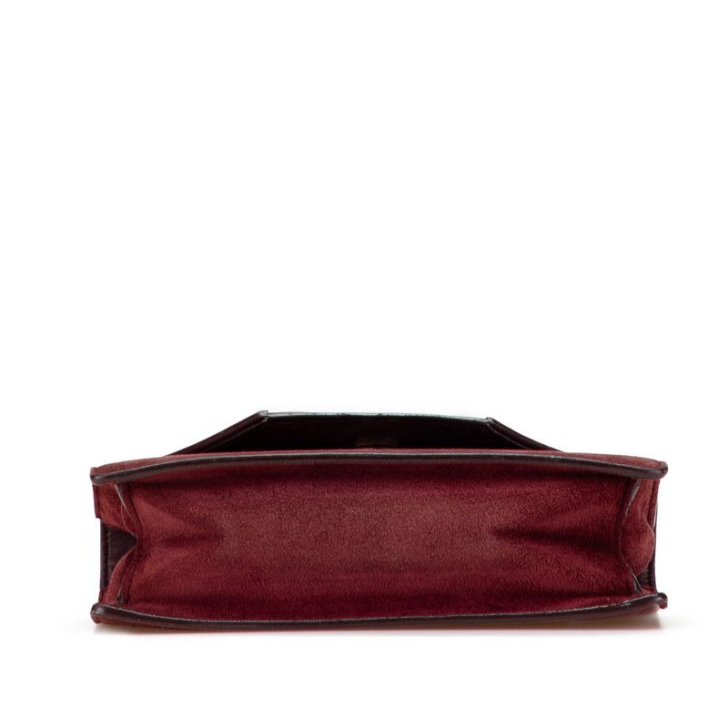 Saint Laurent Betty Chain Shoulder Bag Wine Red Gold Suede Leather
