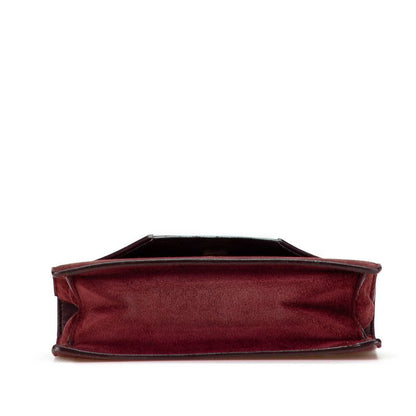 Saint Laurent Betty Chain Shoulder Bag Wine Red Gold Suede Leather