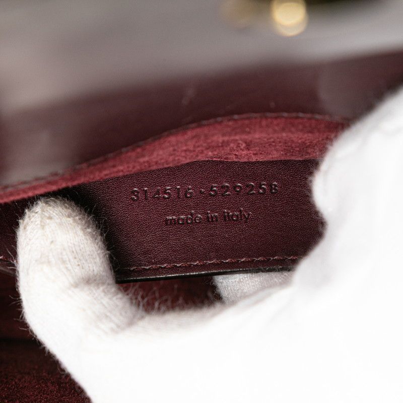Saint Laurent Betty Chain Shoulder Bag Wine Red Gold Suede Leather